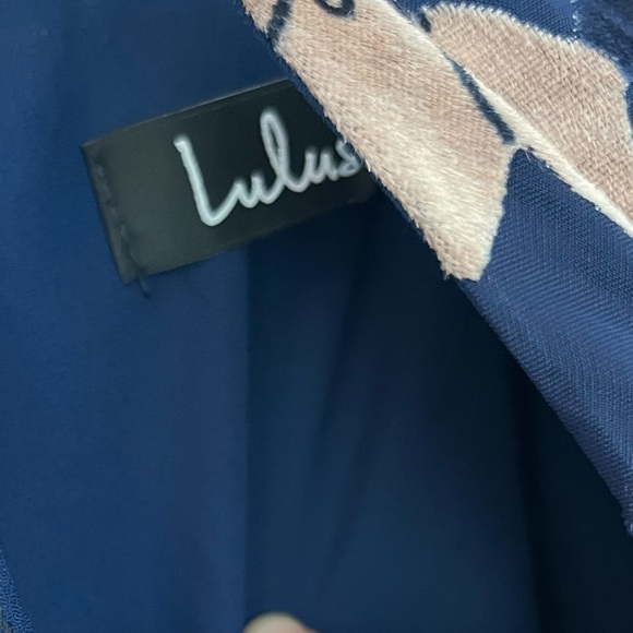 Lulu's | Navy & Rose Gold Velvet Floral
Maxi Dress - Picture 7 of 7